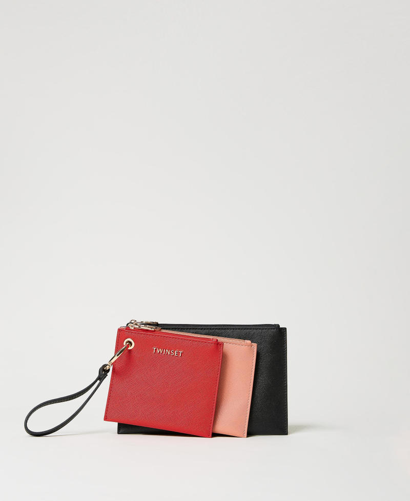 Trio of pouches with Oval T