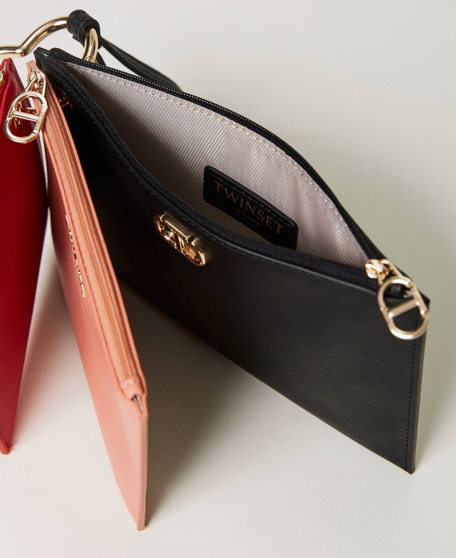 Trio of pouches with Oval T