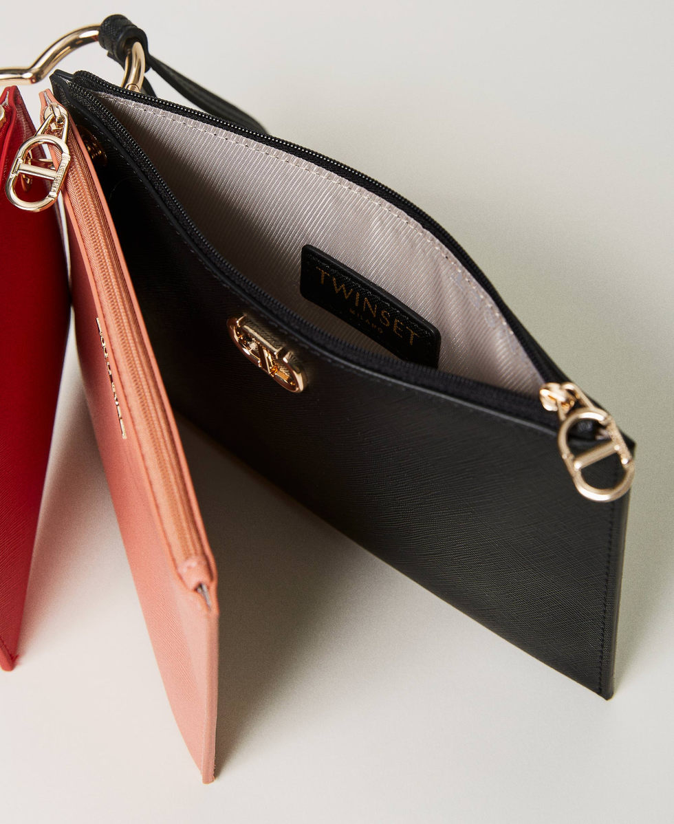 Tris di pochette con Oval T Donna Nero TWINSET Milano