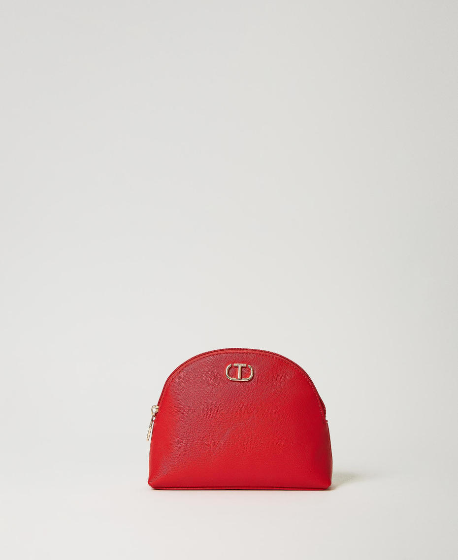Kuppelförmiges Beauty Case mit Oval T-Logoprint Rot Mohn Frau 231TQ740F-01
