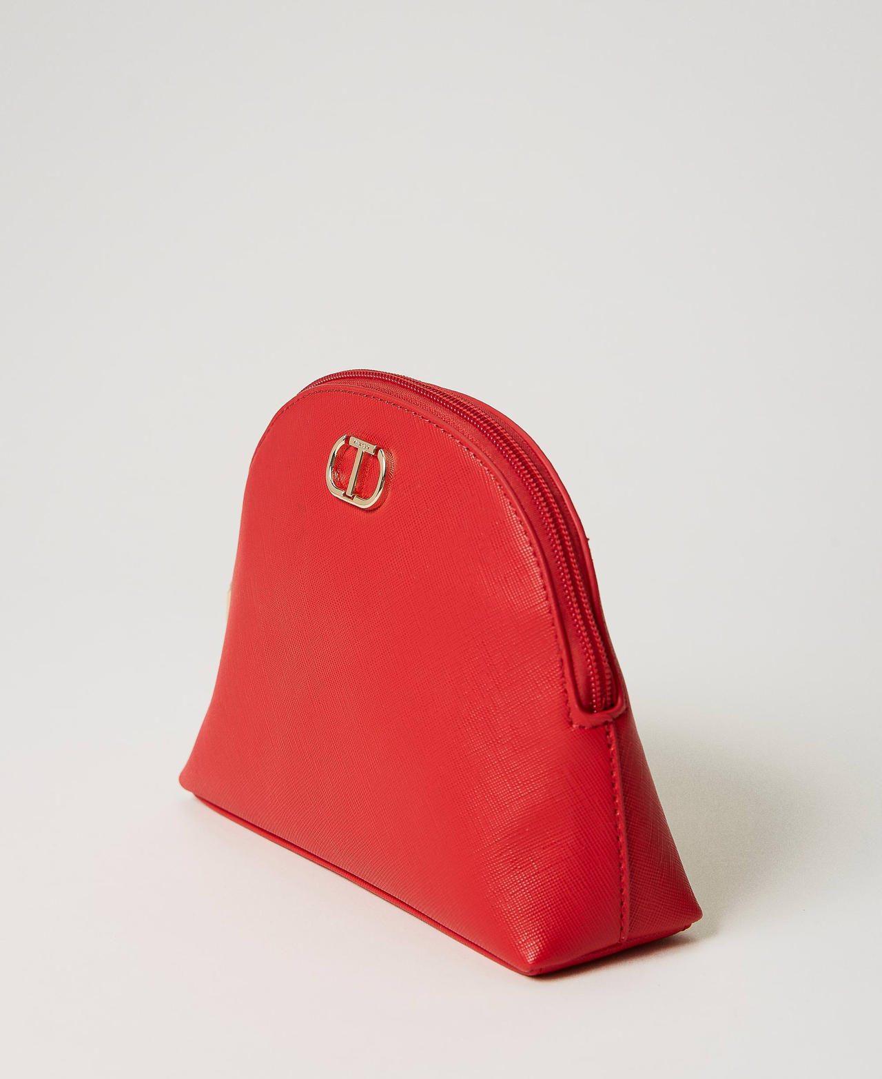 Kuppelförmiges Beauty Case mit Oval T-Logoprint Rot Mohn Frau 231TQ740F-02