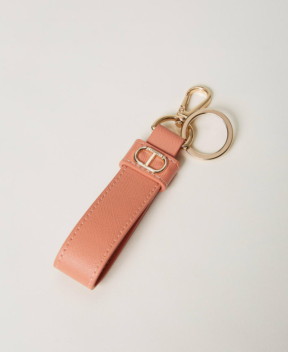 Keyring with Oval T Mousse Pink Woman 231TQ7410_03895_01