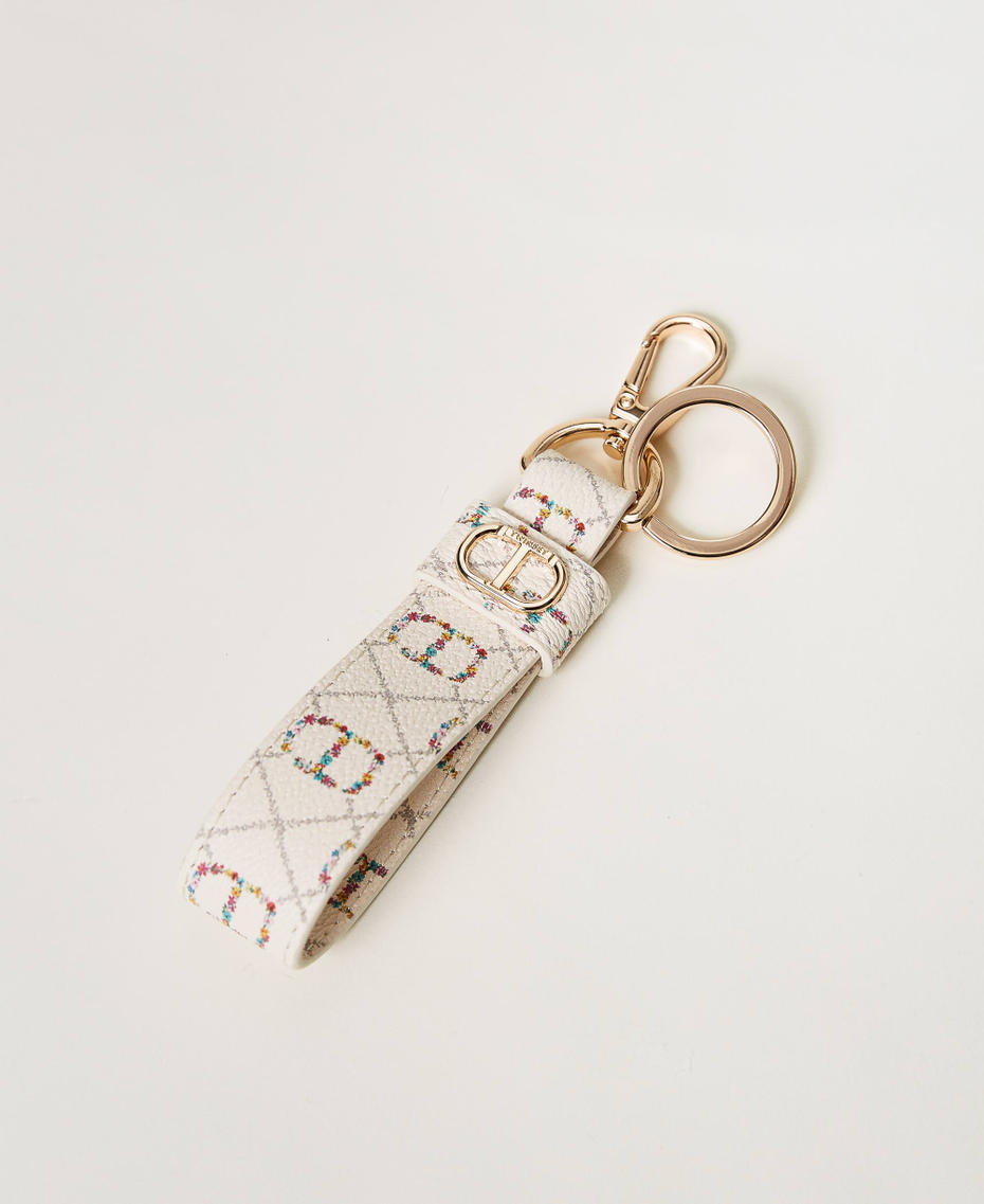 Keyring with Oval T Flower Oval T and Twinset / Ivory Woman 231TQ7410_10355_01