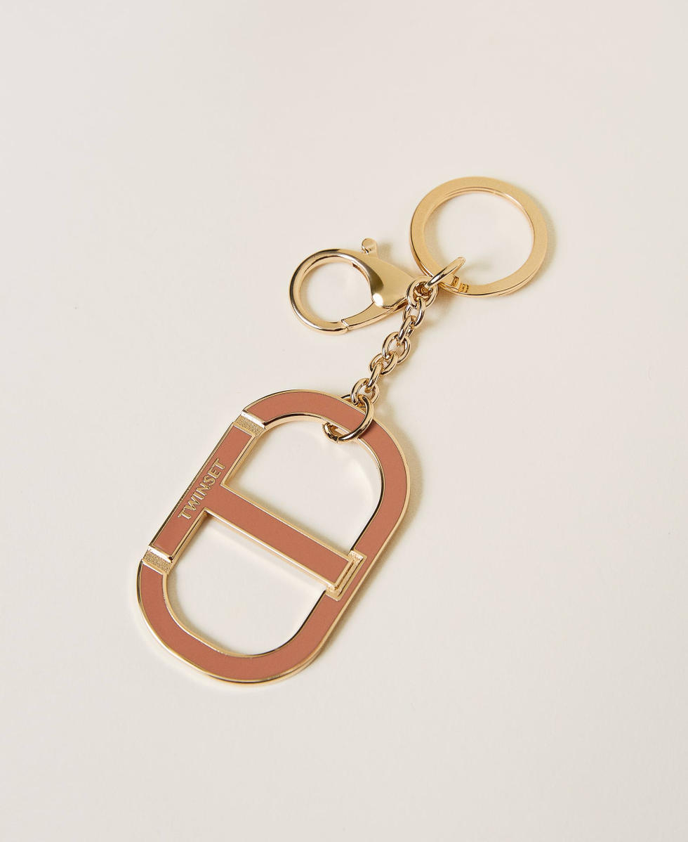 Keyring with enamelled Oval T