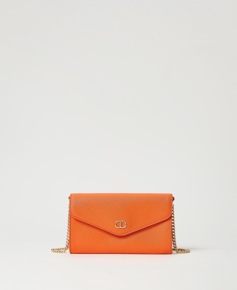 Phone case with flap and shoulder strap Orange Woman 231TQ801C_03345_01