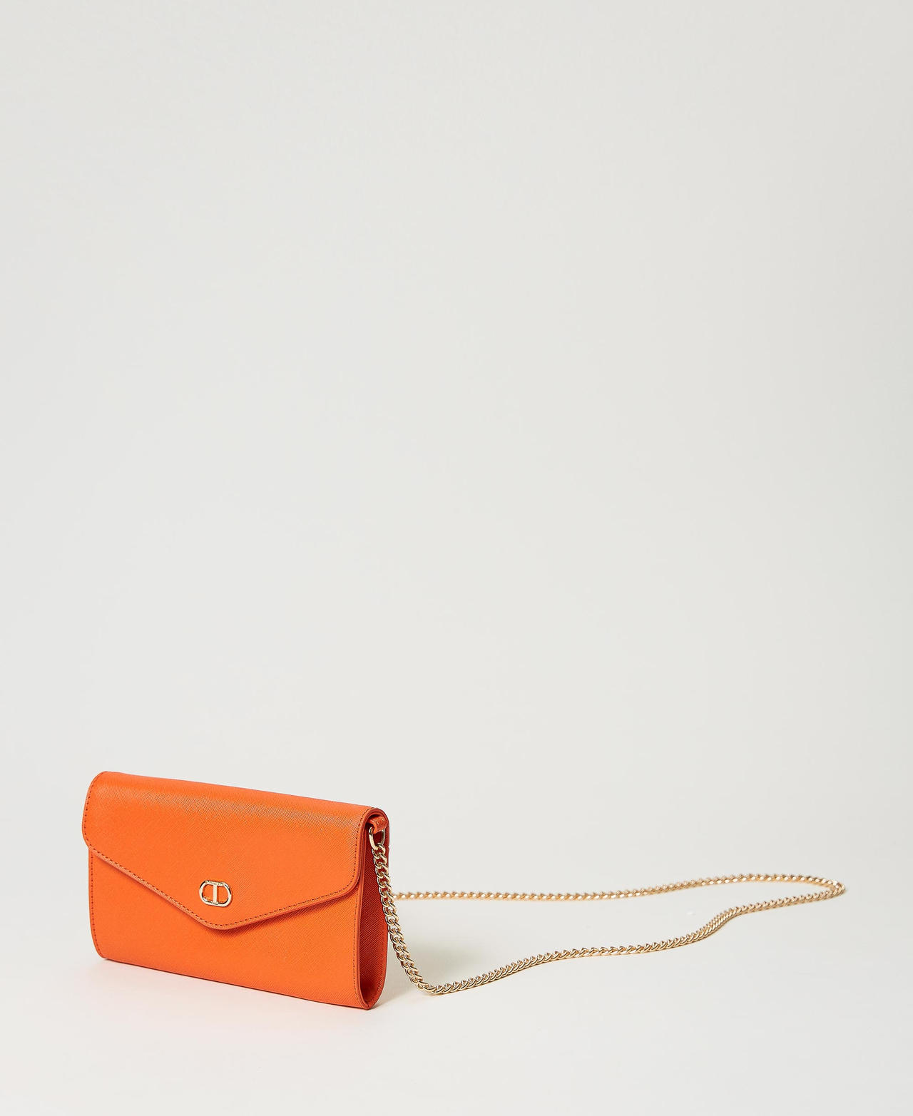 Phone case with flap and shoulder strap Orange Woman 231TQ801C_03345_02