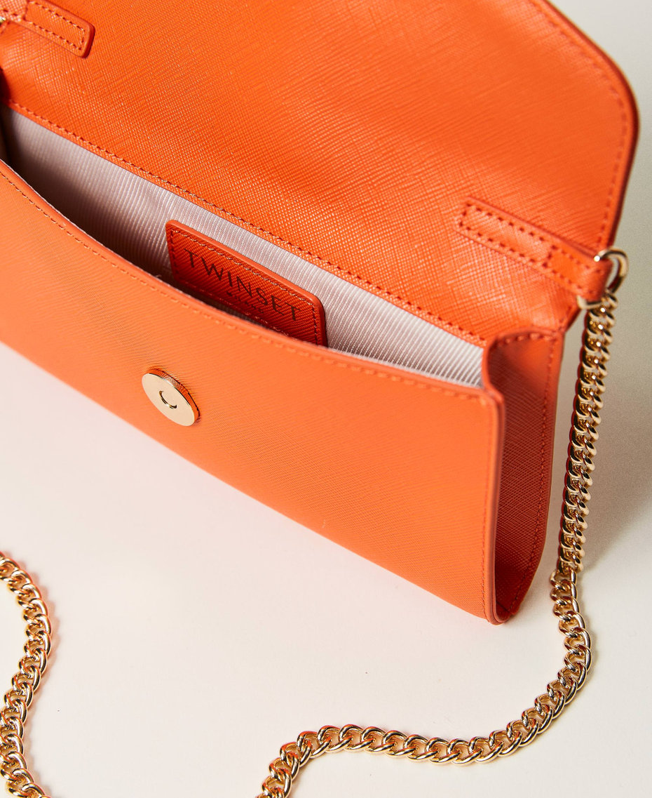 Phone case with flap and shoulder strap Orange Woman 231TQ801C_03345_04