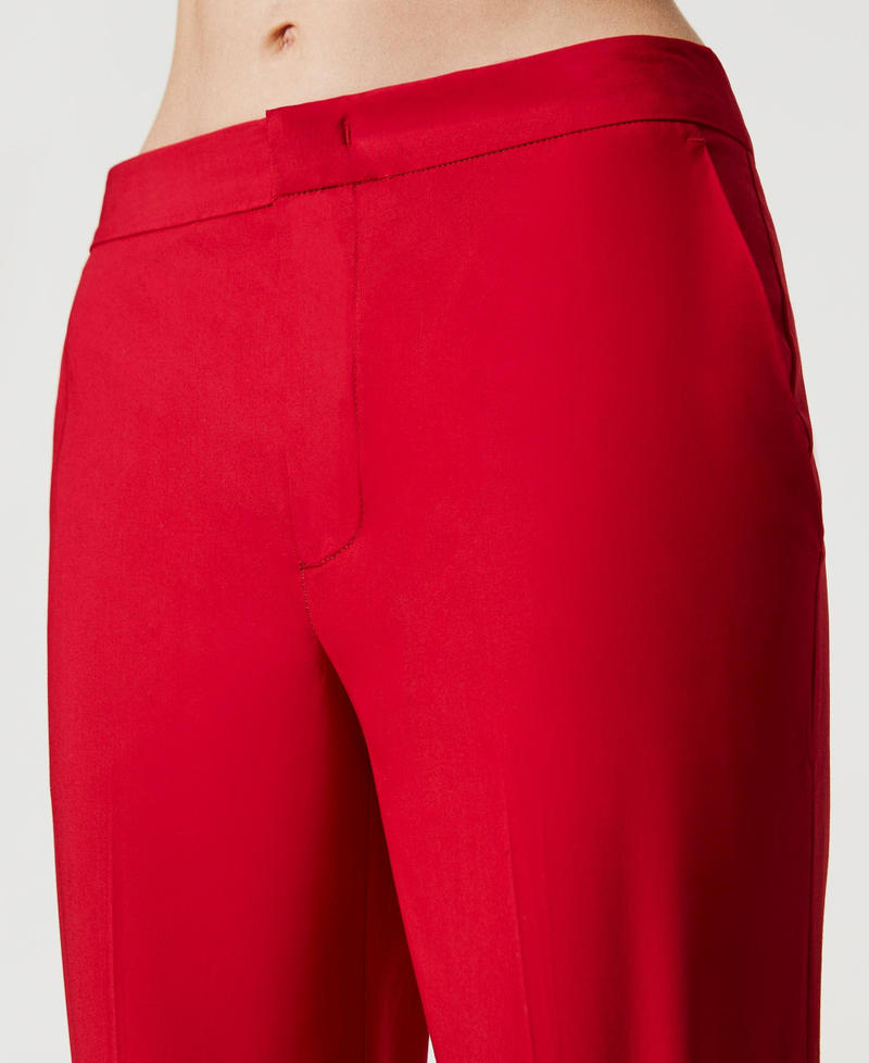 Cropped poplin trousers