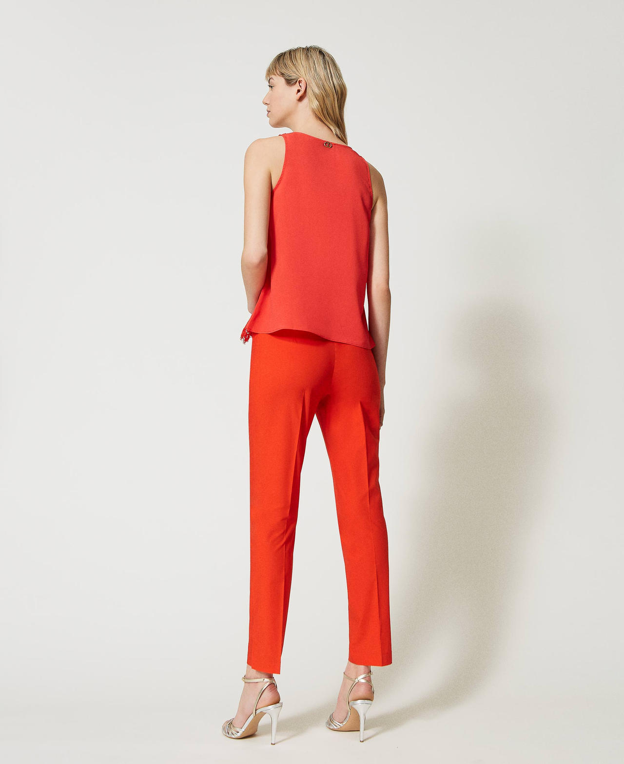 Poplin cigarette trousers