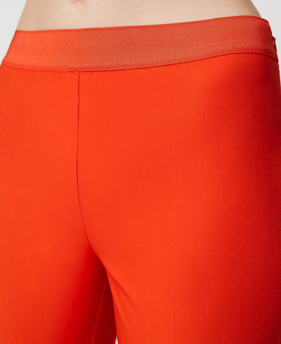 Pantaloni a sigaretta in popeline Arancio "Orange Sun" Donna 231TT204A-04