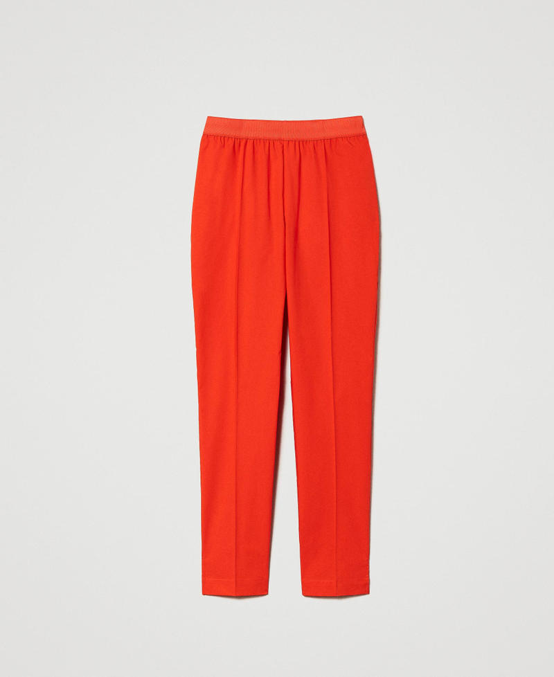 Pantalones pitillo de popelina Naranja «Orange Sun» Mujer 231TT204A-0S
