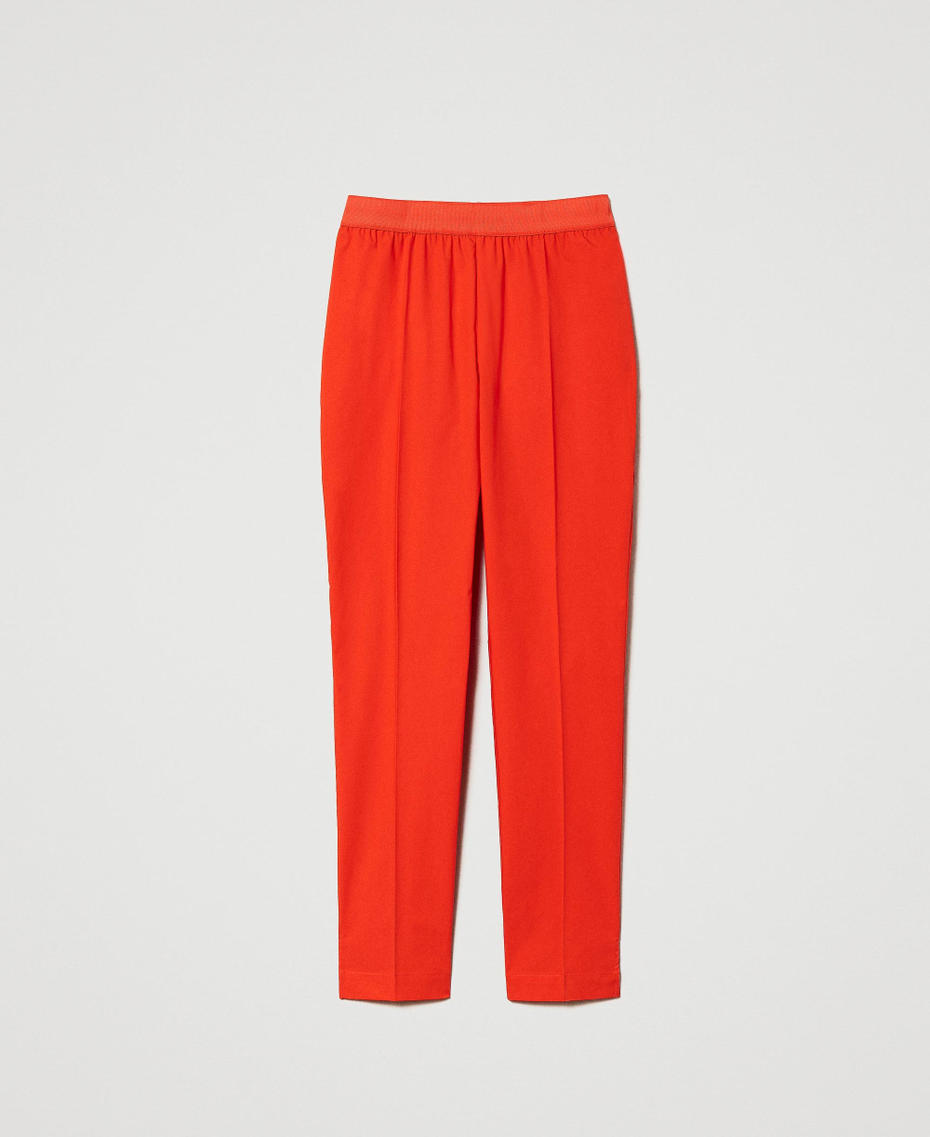 Poplin cigarette trousers