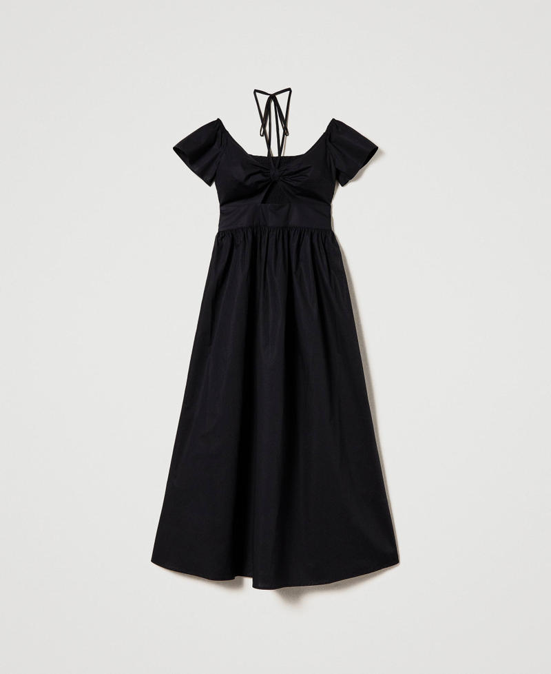 Robe longue en popeline avec ajour