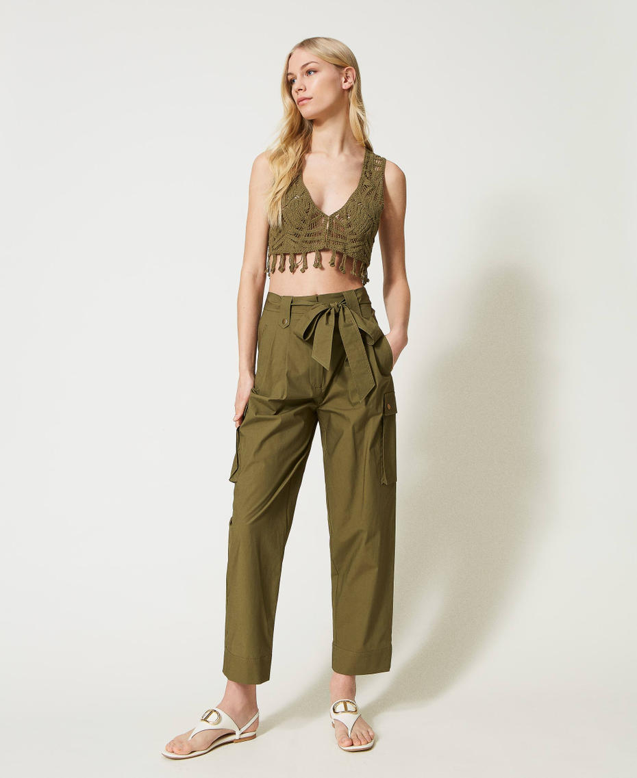 Cargohose aus Popeline