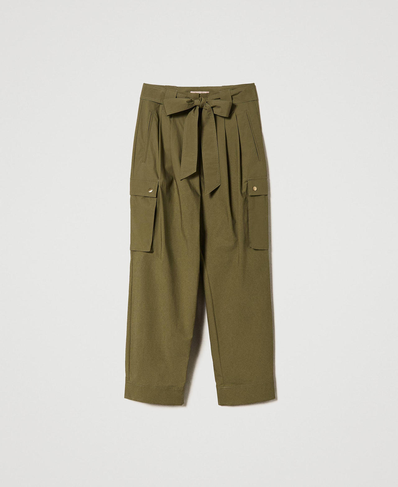 Pantalon cargo en popeline