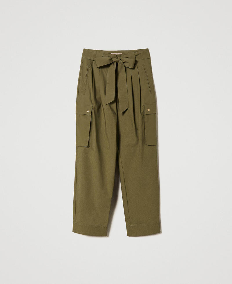Poplin cargo trousers