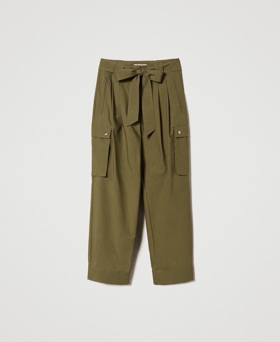 Poplin cargo trousers