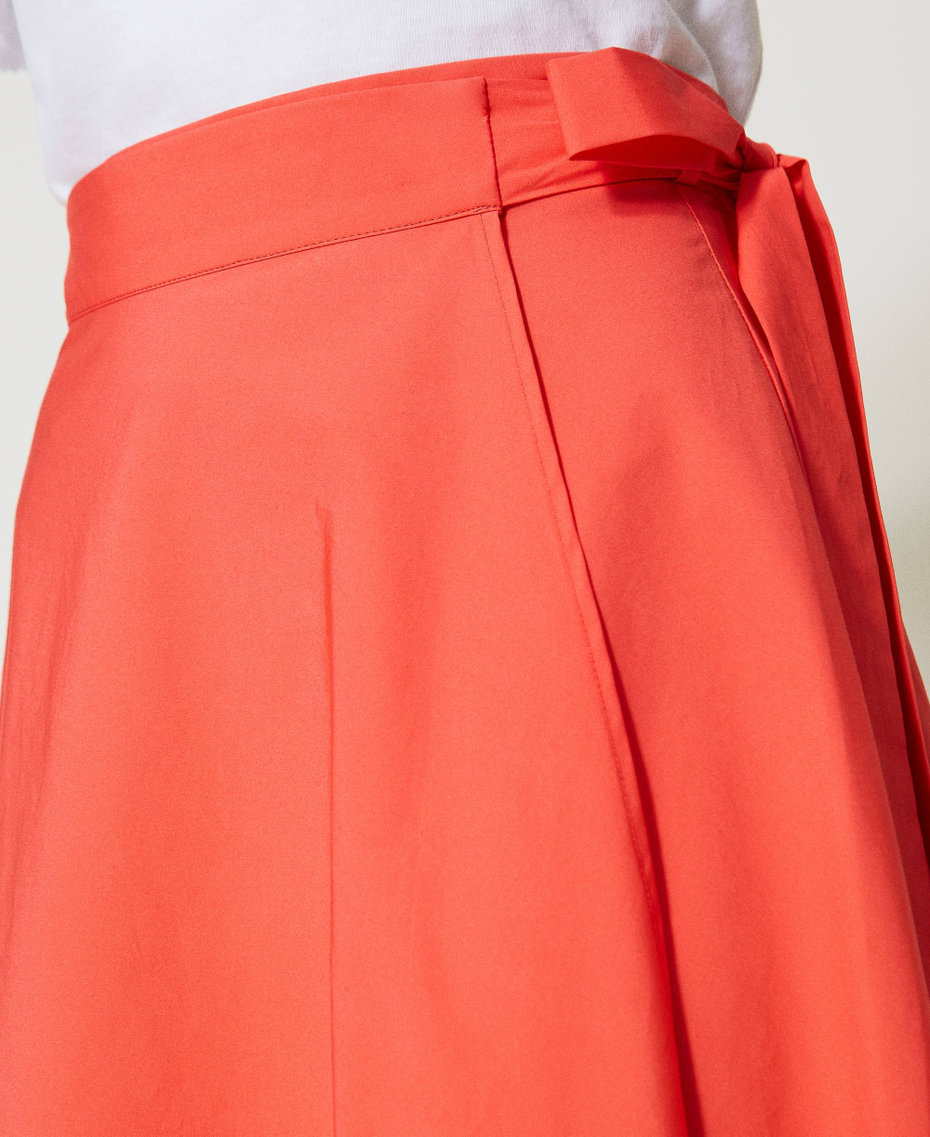 Poplin wrap-around skirt "Lip Gloss” Pink Woman 231TT204L-04