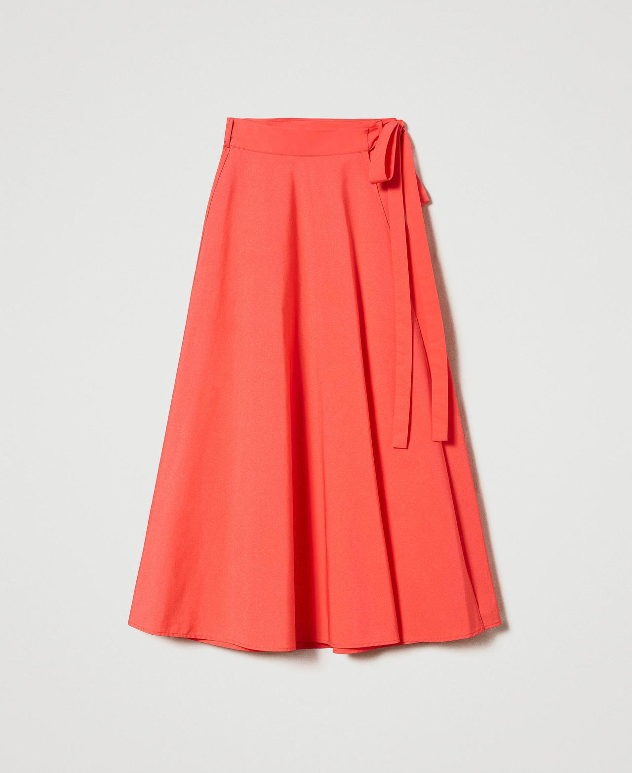 Poplin wrap-around skirt "Lip Gloss” Pink Woman 231TT204L-0S