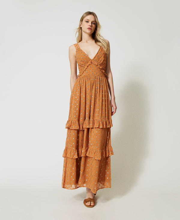 Long fil coupé georgette dress