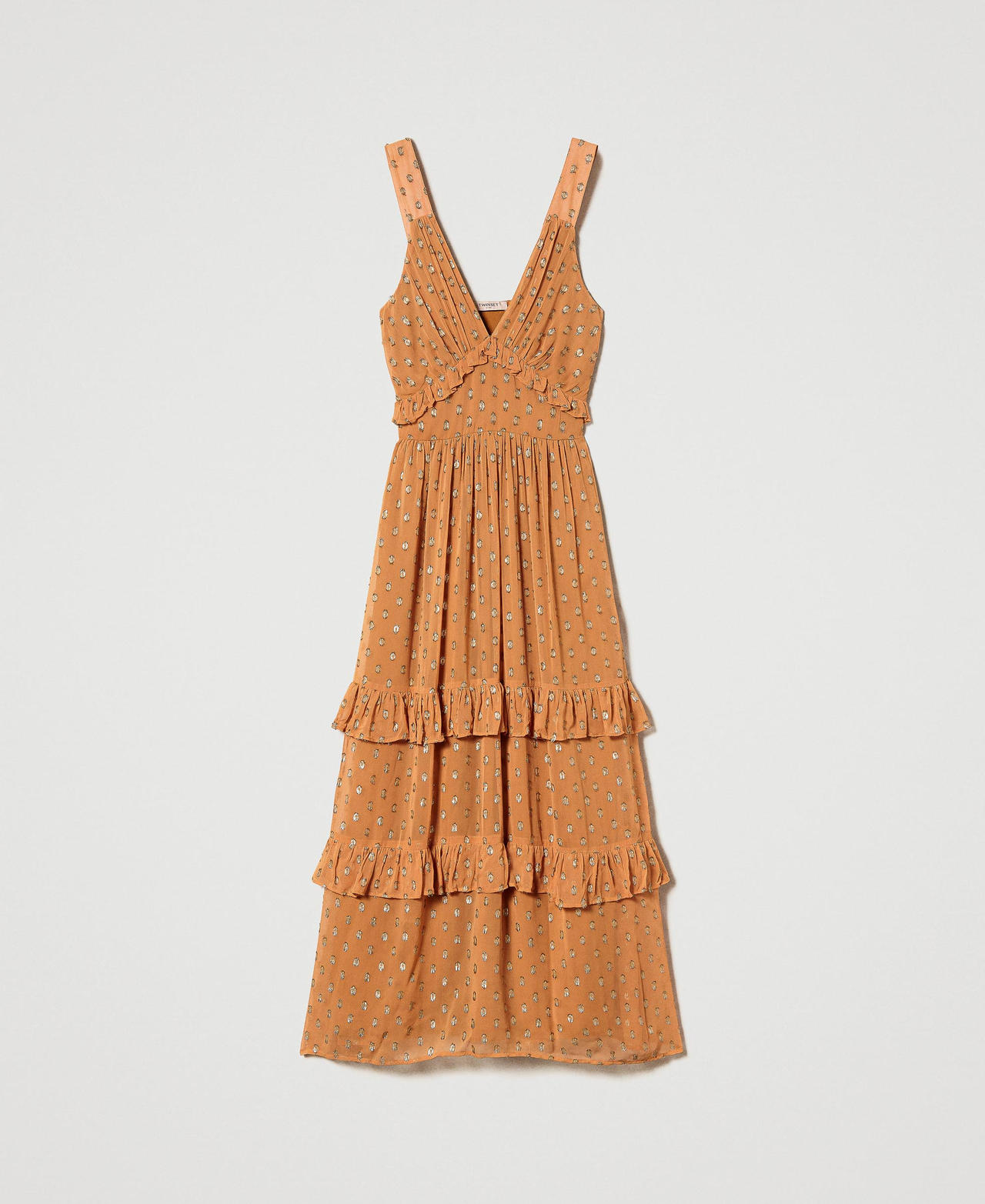 Long fil coup&eacute; georgette dress