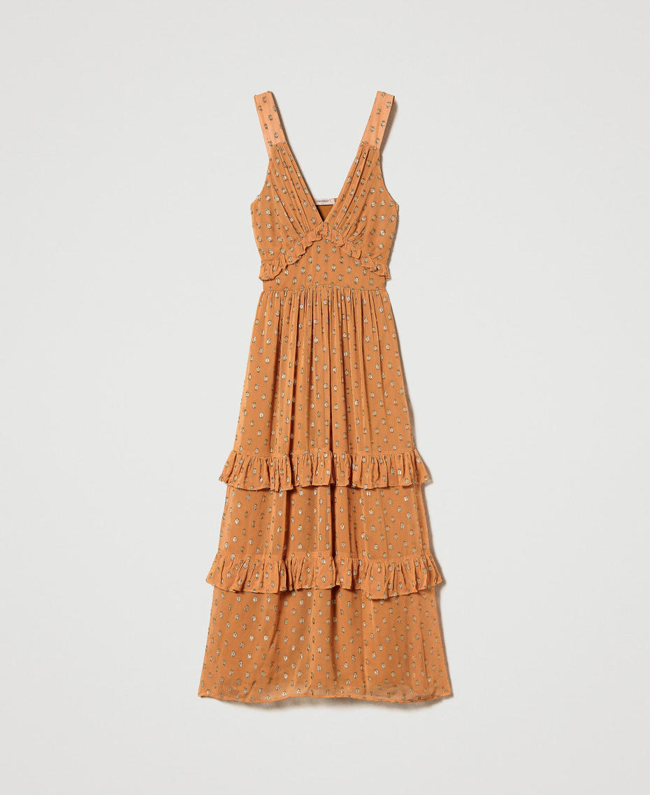 Robe longue en crêpe georgette fil coupé