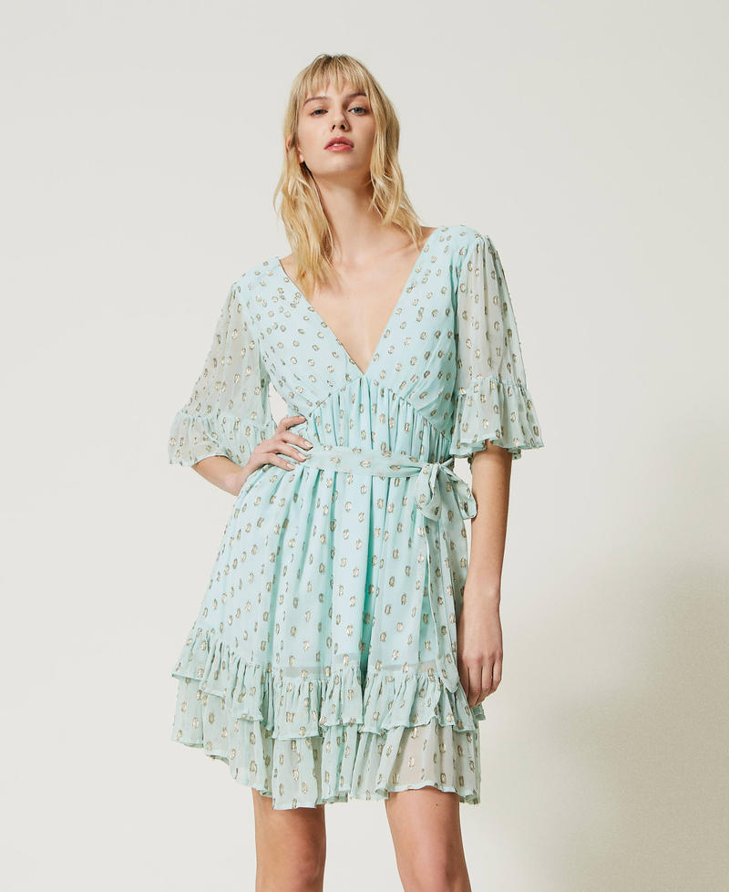 Robe courte en crêpe georgette fil coupé