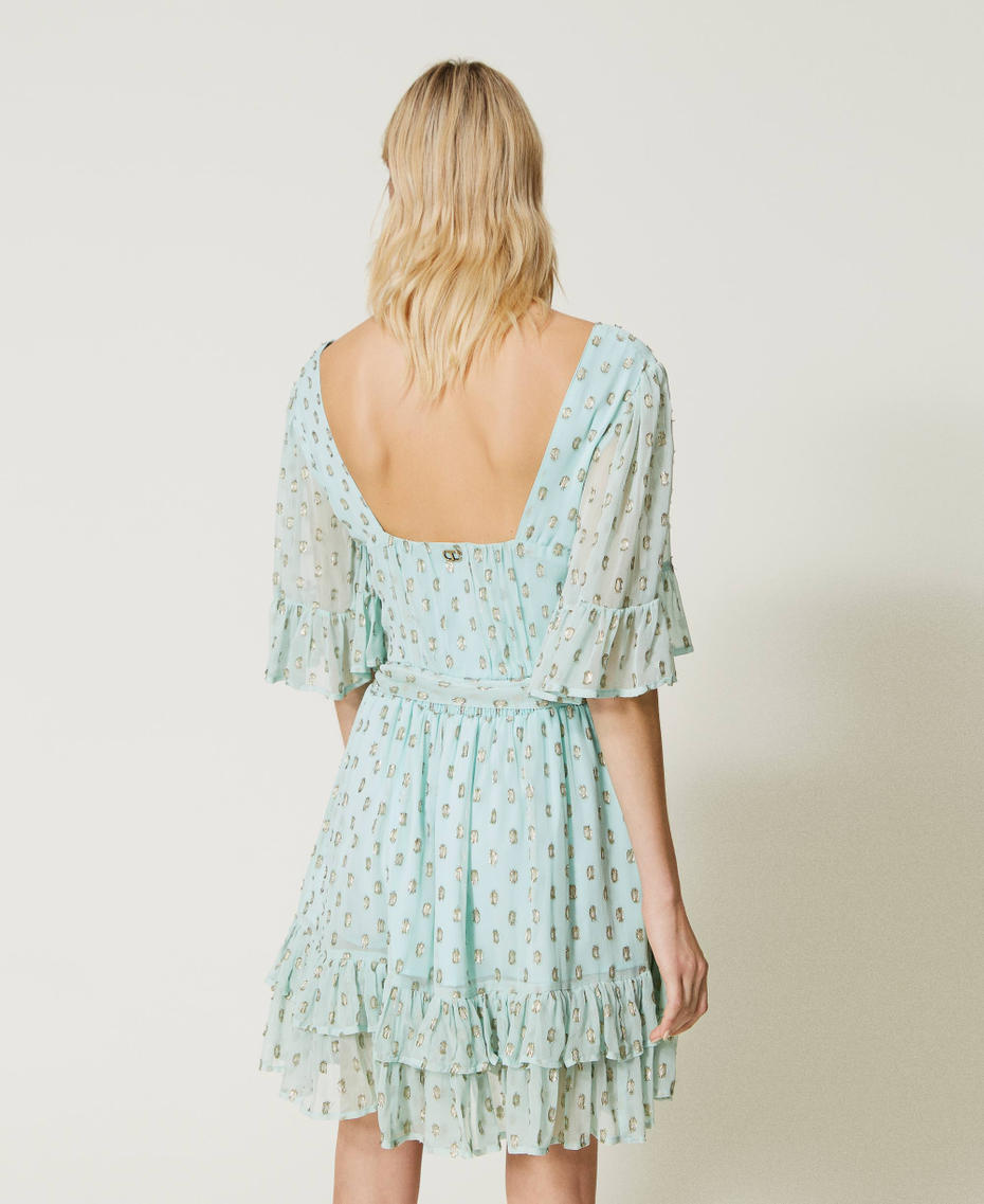 Robe courte en crêpe georgette fil coupé
