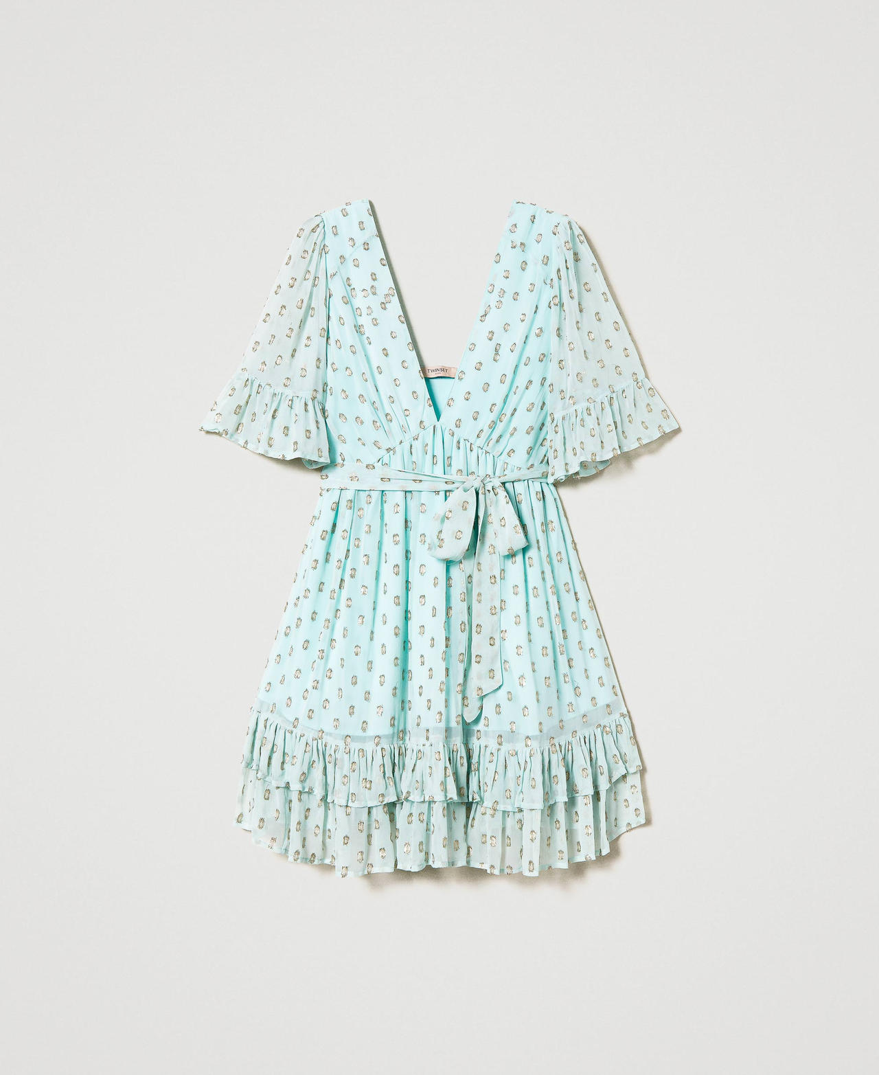 Robe courte en crêpe georgette fil coupé