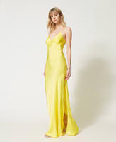 Long dress with satin shoulder straps