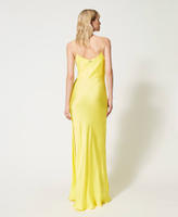 Long dress with satin shoulder straps