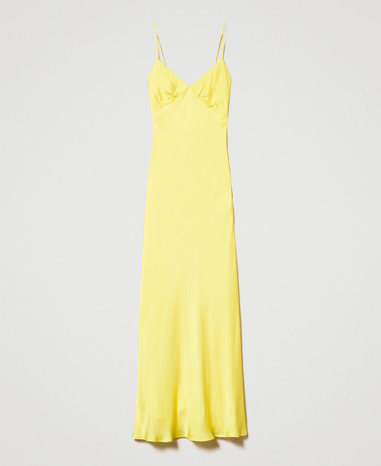 Long dress with satin shoulder straps