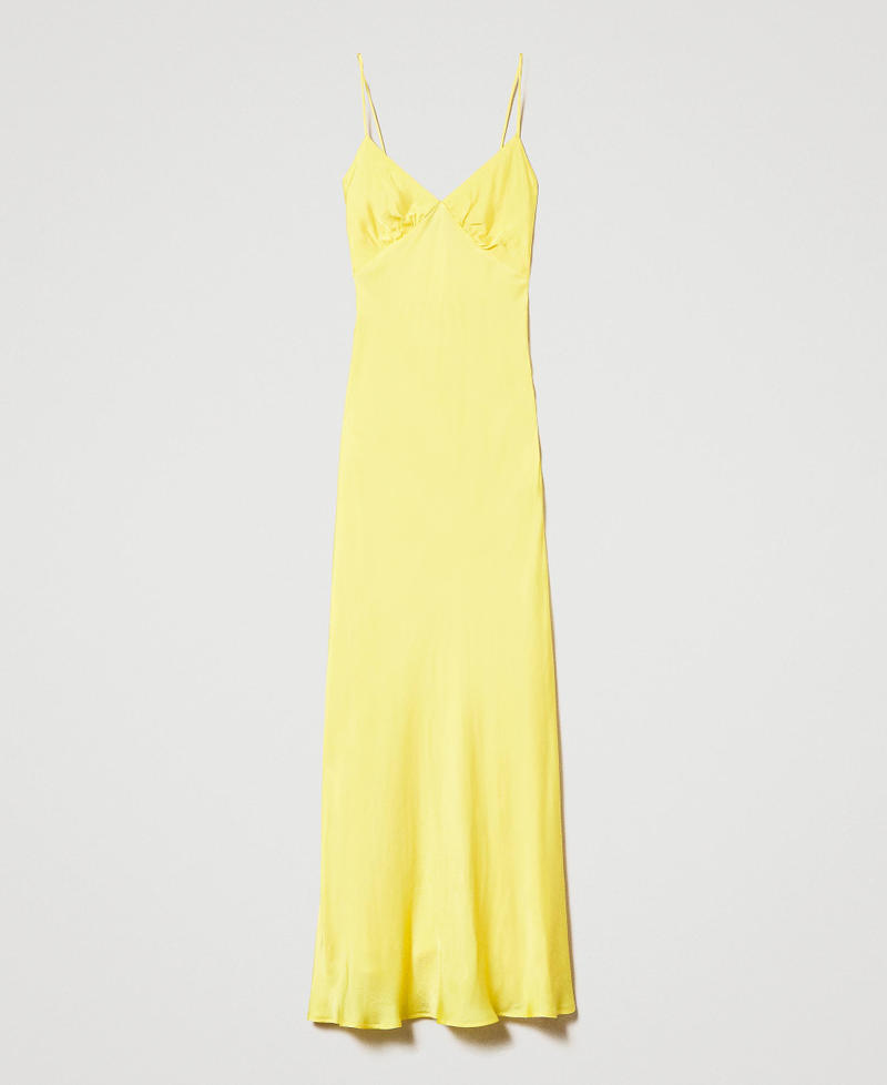 Long dress with satin shoulder straps