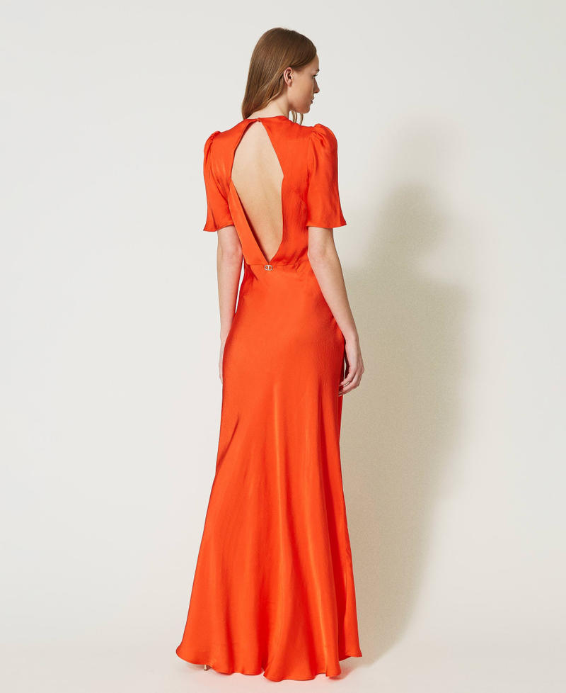 Long satin dress "Orange Sun&rdquo; Orange Woman 231TT2062_06684_04