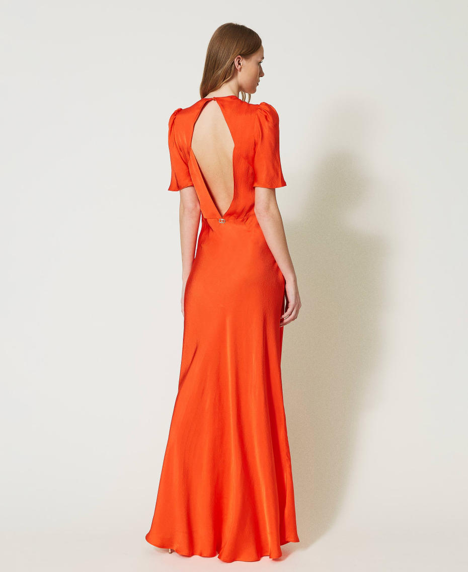 Long satin dress "Orange Sun&rdquo; Orange Woman 231TT2062_06684_04