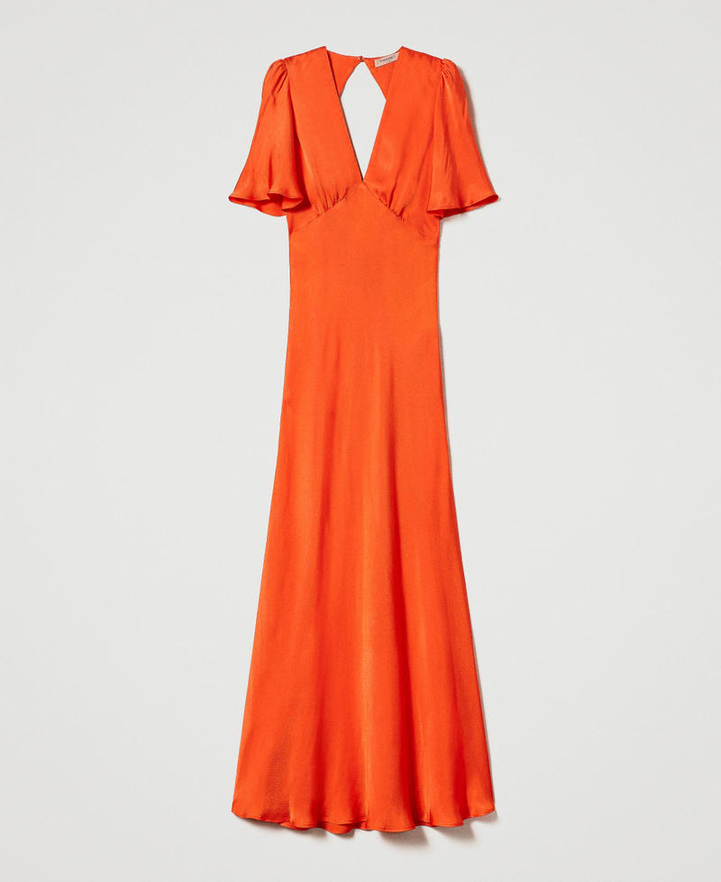 Long satin dress "Orange Sun&rdquo; Orange Woman 231TT2062_06684_S0