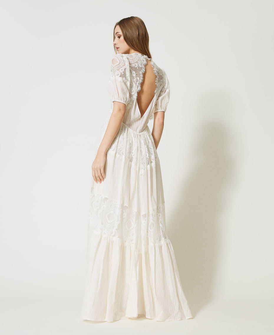 Long muslin and lace dress