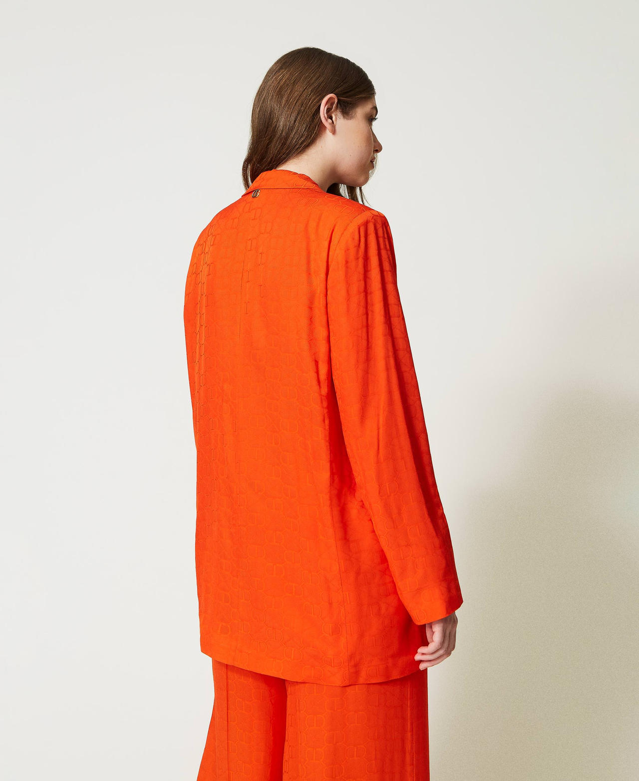 Giacca blazer con Oval T jacquard