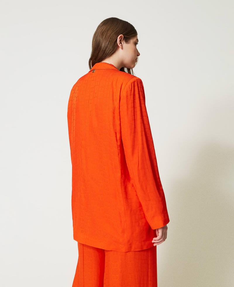 Giacca blazer con Oval T jacquard