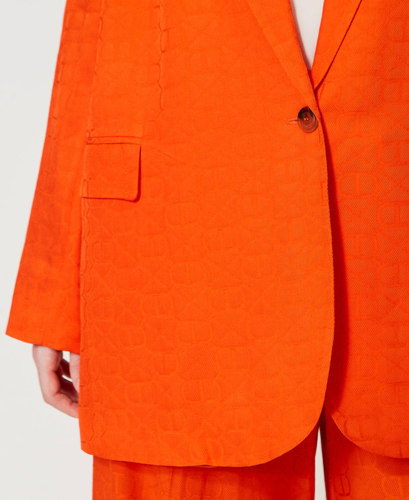Blazer with jacquard Oval T "Orange Sun” Orange Woman 231TT2144-04