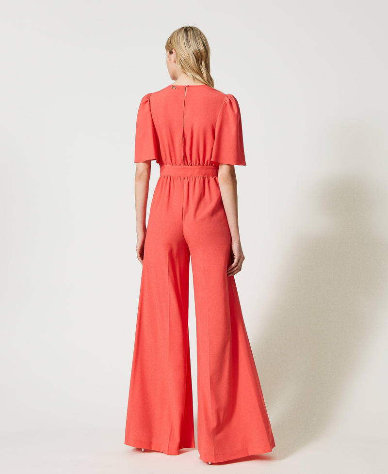 Cr&ecirc;pe de Chine and lace jumpsuit