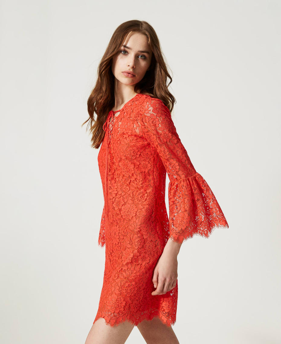 Abito corto in pizzo macramè Rosa "Lip Gloss" Donna 231TT2200_00327_01