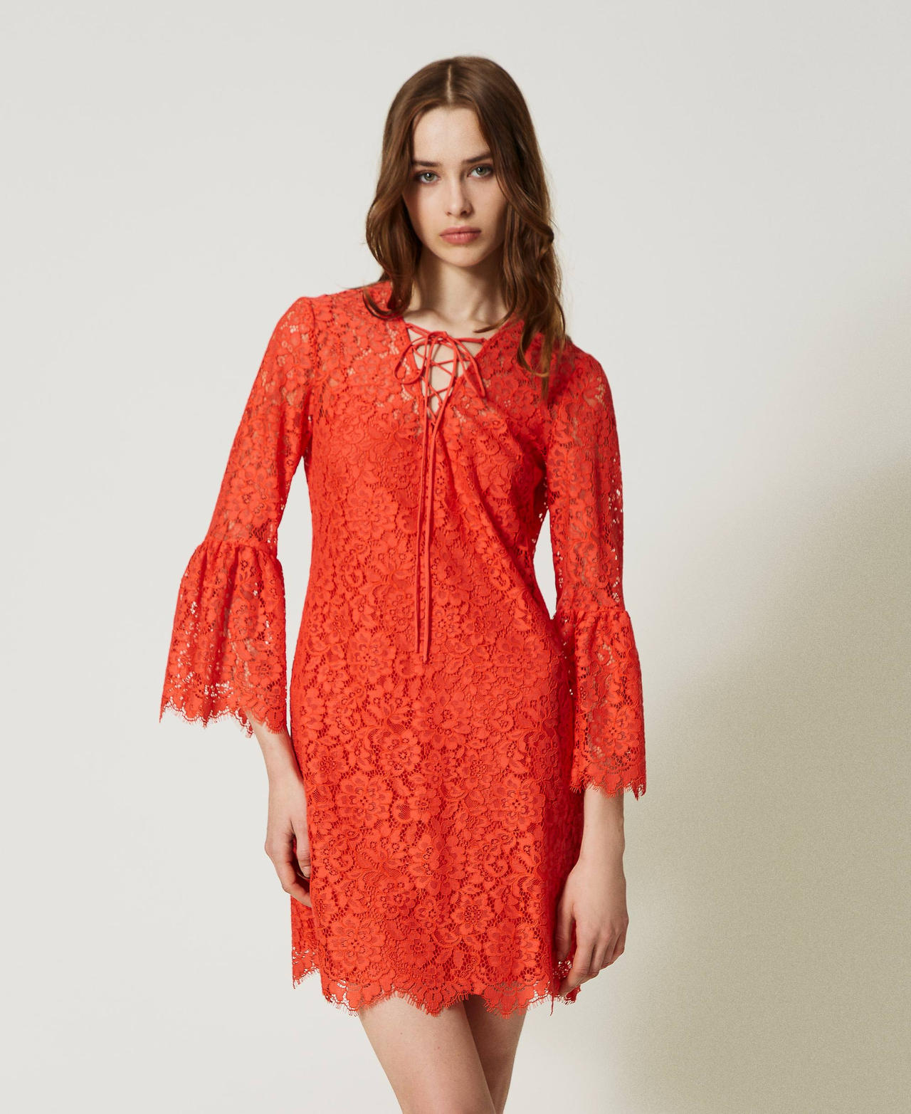 Abito corto in pizzo macramè Rosa "Lip Gloss" Donna 231TT2200_00327_02