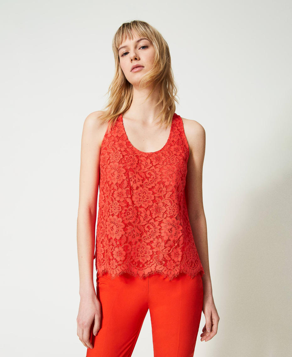 Top in pizzo macramè Rosa "Lip Gloss" Donna 231TT2202_00327_01
