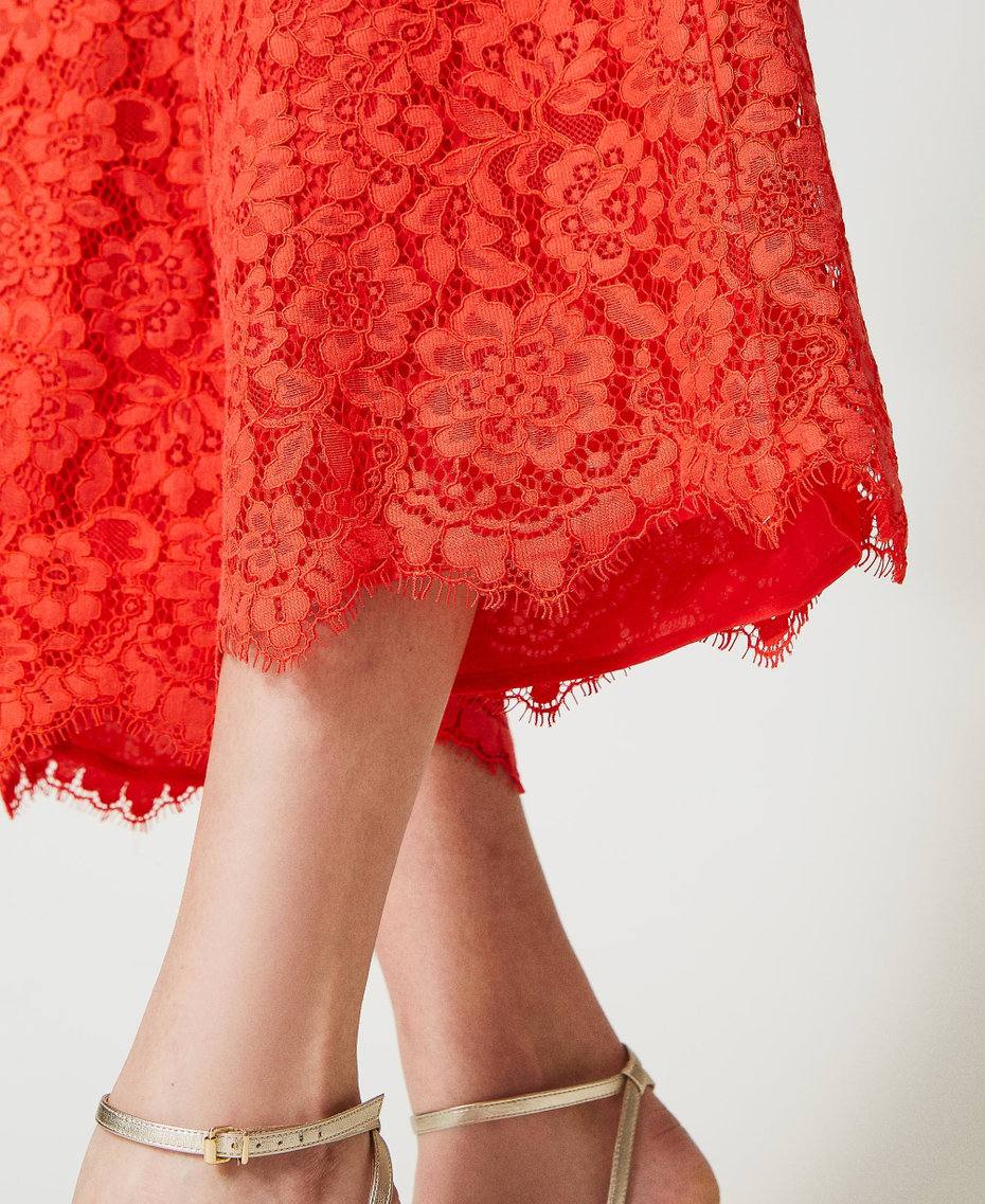 Pantalon ample en dentelle macramé