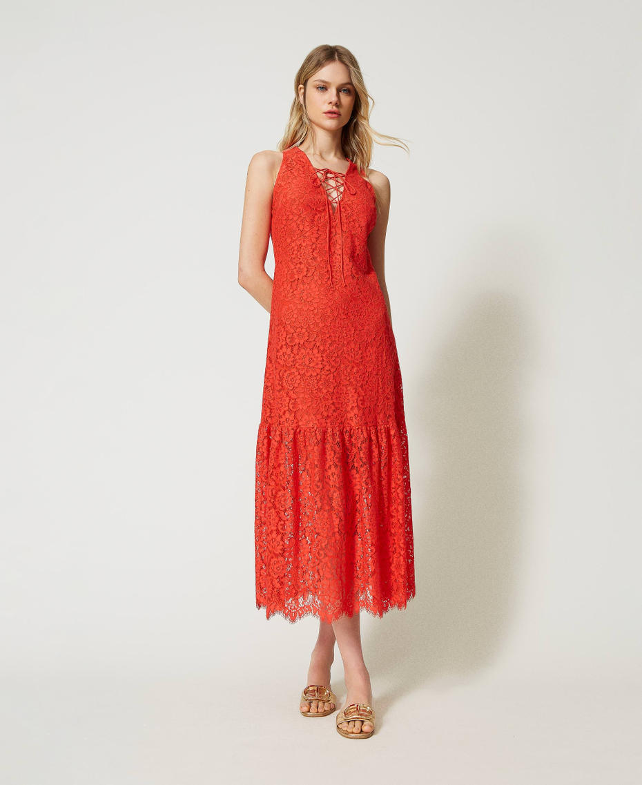 Long macramé lace dress