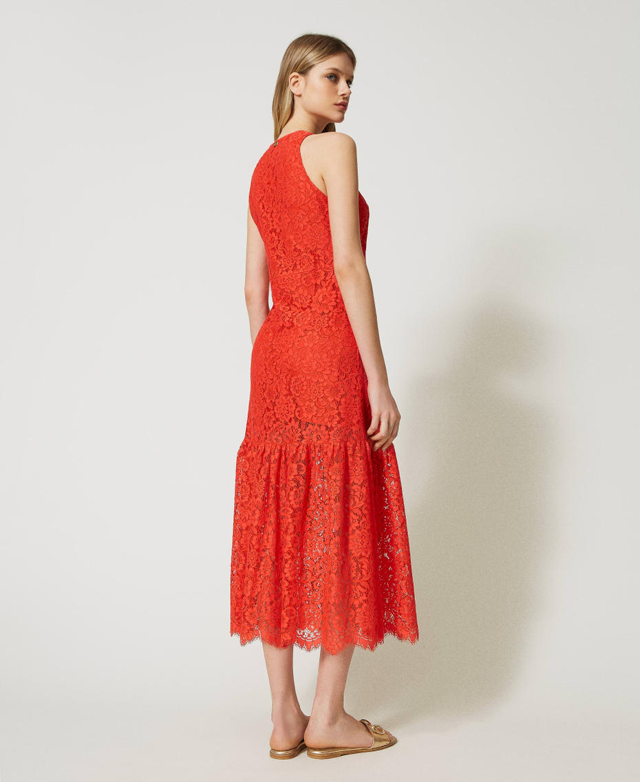 Long macramé lace dress