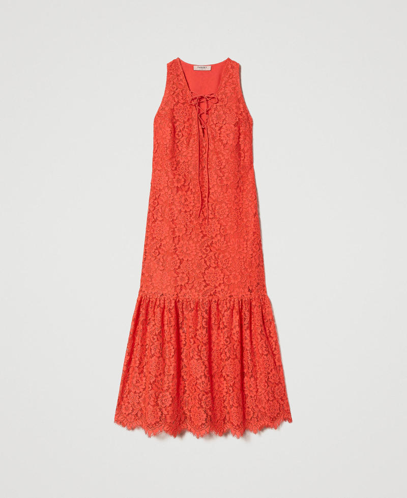 Long macramé lace dress