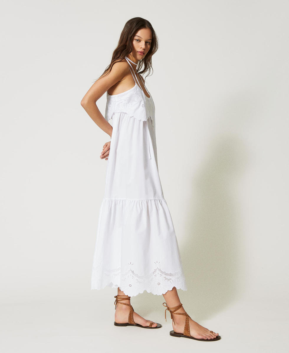 Abito bianco cotone sangallo discount