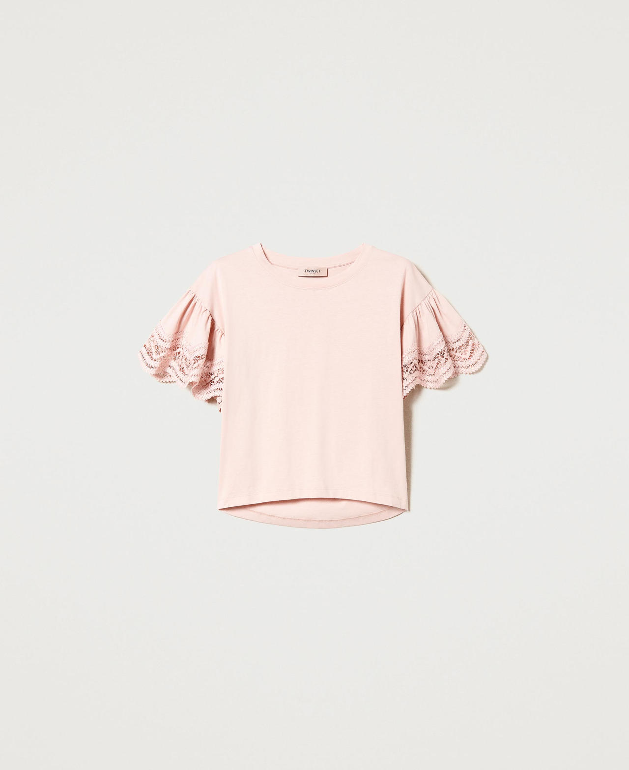 T-shirt avec dentelle macramé Rose Parisienne Femme 231TT2340-0S